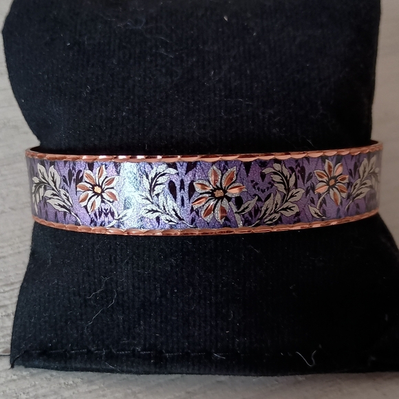 Jewelry - 3/$15 Copper & Purple Floral Cuff Bracelet